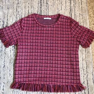 Zara Fringed Pink Spring Shirt